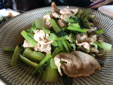 小松菜と豚肉の炒め煮